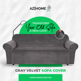 Velvet Plush Sofa Cover - Grey