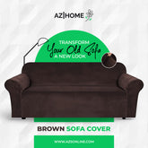 Velvet Plush Sofa Cover - Brown