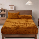 Velvet Fitted Sheet - Camel Brown