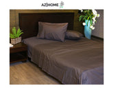 Grey Solid Bed Sheet Set