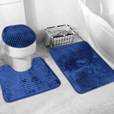 3 Pcs Bath Matt Set – Navy Blue