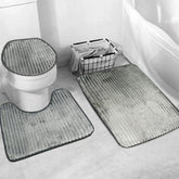 3 Pcs Bath Matt Set – Grey & Black