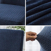 Stripe Jacquard Chair Cover - Navy Blue