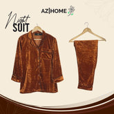Women Velvet Suit - Brown