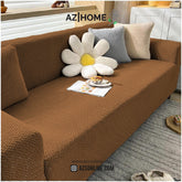Jacquard Stripe Sofa Cover - Camel Brown