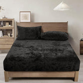 Velvet Fitted Sheet - Black