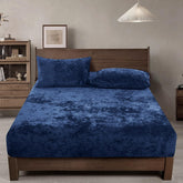 Velvet Fitted Sheet - Blue