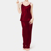 Silk Camisole Suit - Maroon