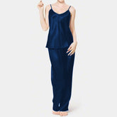 Silk Camisole Suit - Blue