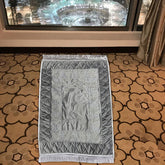 Embroided Velvet Prayer Mat - Grey