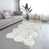 Lounge Size Furry Rug (160_180CM) - Grey White