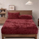 Velvet Fitted Sheet - Maroon