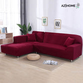 L Shape Jersey Sofa Cover-Maroon