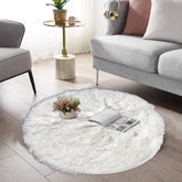 Round Shape Furry Rug (90CM)- Light Grey
