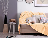Waffle Fleece Blanket _ Bed Spread - Peach
