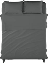 Grey Dyed Solid Bed Sheet Set