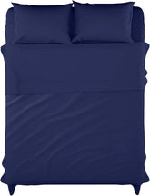 Navy Blue Dyed Solid Bed Sheet Set