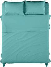 Aqua Blue Dyed Solid Bed Sheet Set