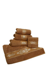 Premium Jacquard Towel - Camel Brown