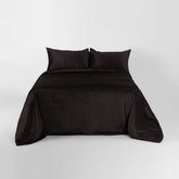 Brown Velvet Duvet Cover Set 5 Pcs