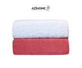 Towel Set Of 2 Pcs - White & Red