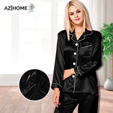 Silk Loungewear Suit -Black