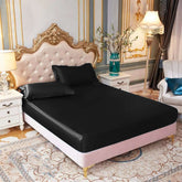 Satin Fitted Sheet - Black