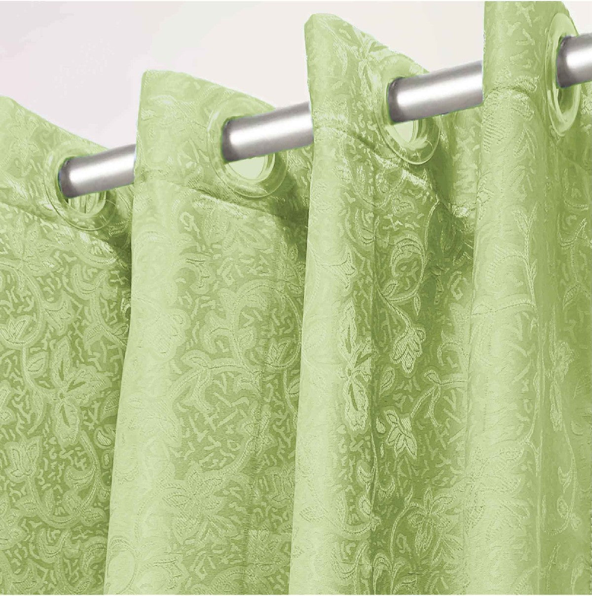 Jacquard Curtains - Light Green