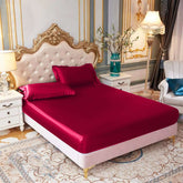 Satin Fitted Sheet - Maroon