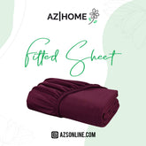 Bed Fitted Sheet Jersey-Dark Maroon