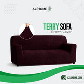 Terry Sofa Cover - Dark Brown