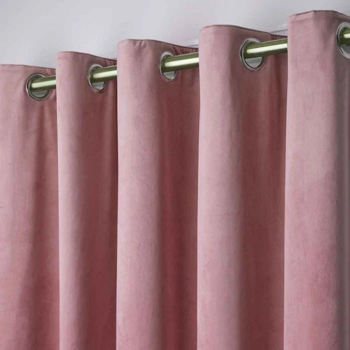 Premium Velvet Curtain - Mate baby pink color