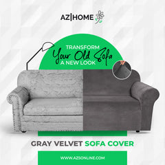 Velvet Plush Sofa Cover - Grey