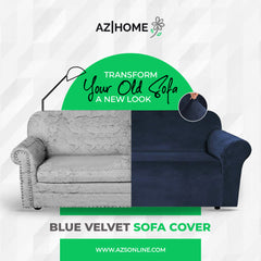 Velvet Plush Sofa Cover - Navy Blue