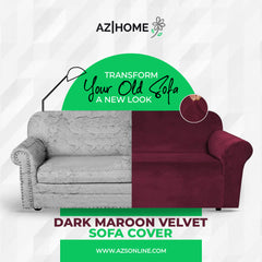 Velvet Plush Sofa Cover - Maroon