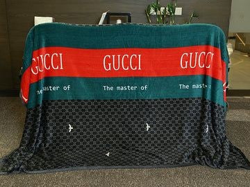 Printed Fleece Blanket - Gucci Black