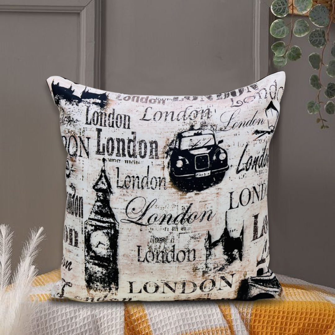 3D Printed Silk Cushion Cover - London