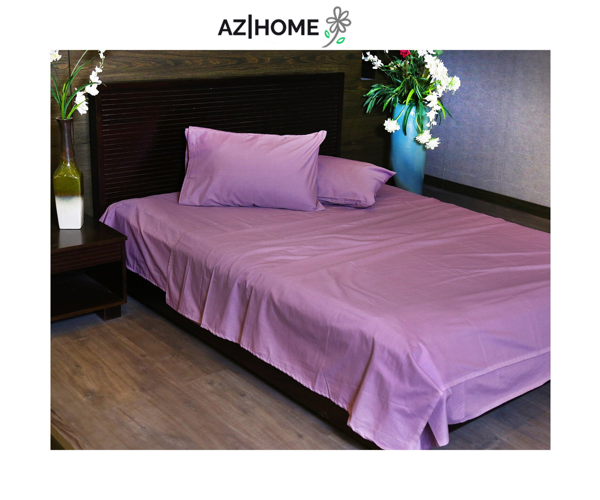 Light Purple Solid Bed Sheet Set