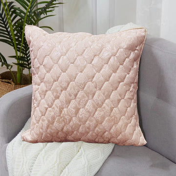 Quilted Cushion Cover - Pink