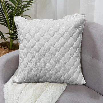 Quilted Cushion Cover - Light Grey