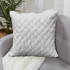 Quilted Cushion Cover - Light Grey