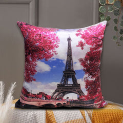 3D Printed Silk Cushion Cover - Paris