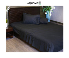 Black Solid Bed Sheet Set