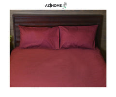 Maroon Solid Bed Sheet Set