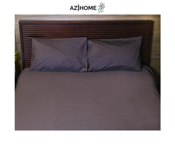 Grey Solid Bed Sheet Set