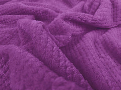 Waffle Fleece Blanket _ Bed Spread - Purple