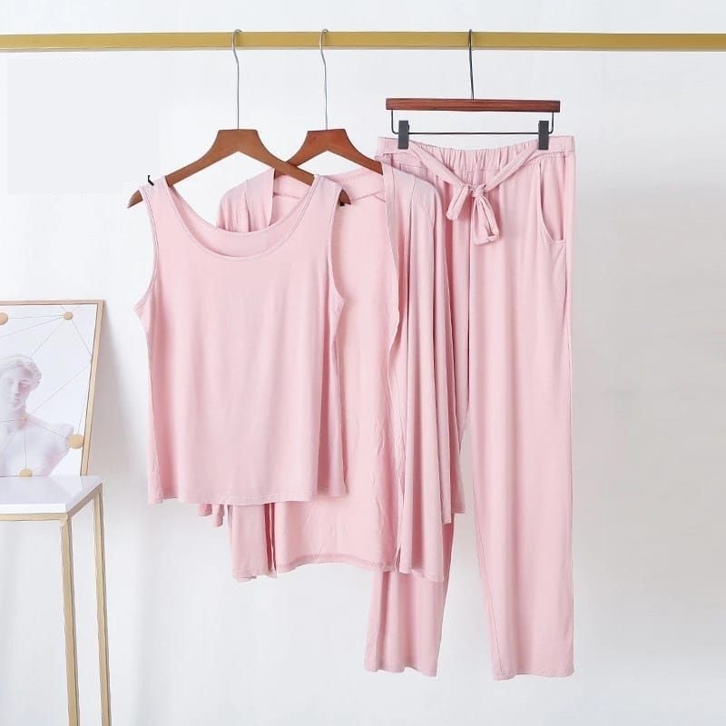 Women Jersey Suit 3 Pcs - Light Pink