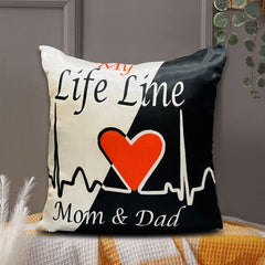 3D Printed Silk Cushion Cover - Life Line
