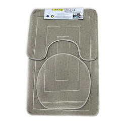 3 Pcs Bath Matt Set – Dark Grey Tile