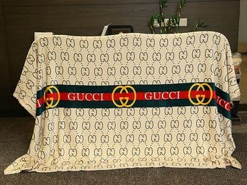 Printed Fleece Blanket - Gucci Beige